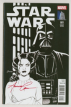 FN SIGNED Star Wars #1 Marvel Comics Amanda Conner B&amp;W Sketch Variant Cover Art - £15.81 GBP