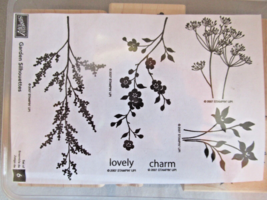 Stampin Up! 2007 wood block set 6 pieces Garden Silhouettes Charm - $12.69