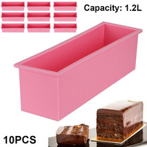 10Pcs Rectangle Silicone Soap Mold Reusable Diy Tool Toast Loaf Baking C... - $106.39