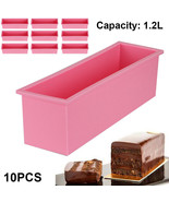 10Pcs Rectangle Silicone Soap Mold Reusable Diy Tool Toast Loaf Baking C... - £89.25 GBP