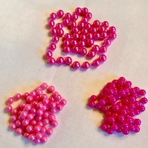 Mardi Gras Bead Necklace Pink Lot of 3 Different Shades All 22 Inches - £12.20 GBP