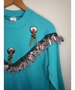 vintage 80s Southwestern ugly sweater SMALL handmade Tassels Fruit Of Th... - $29.45 CAD