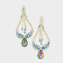 Vitrail Oversized Chandelier Crystal Pendant Jewelry Fancy Drop Dangle Earrings - £23.88 GBP