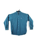 Cinch Western Wear LS Blue Striped Button Down LS Shirt Size Large Cowbo... - £19.51 GBP