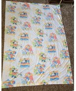 Vtg Disney Mickey Mouse Twin Size Bed Sheet Fitted &amp; Pillowcase Carnival... - £59.35 GBP