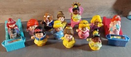 Fisher Price Disney Little People Princess Lot Clip Clop Horses 17pc Belle Beast - $27.75