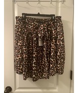 Who What Wear Women&#39;s Leopard Print Mini Skirt  w/Belted Tie Waist Size XXL - £31.54 GBP