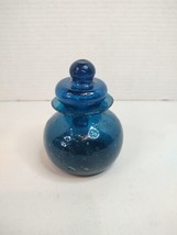 Vintage Hand Blown Egyptian Glass Perfume Bottle Blue Stopper AS IS - £11.76 GBP