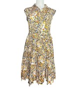 Womens Sleeveless Yellow Cheetah Animal Print Pleated Wanda Shirt Dress ... - $39.25 CAD