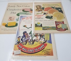 Mr Bug Goes to Town Texsun Grapefruit Juice Dial Soap Cut Ads Vintage 1940s - $15.15