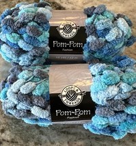 Loops &amp; Threads Pom-Pom Fashion Yarn NEW 46 yds BLUE SKIES 160939 3500 L... - $272.54 MXN