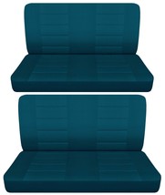 Fits 1963 Chevy Impala 4 door sedan Front and Rear bench seat covers teal - $130.54