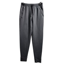 Under Armour Kids Gray Jogger Sweatpants Athletic Zip Pockets Youth Large - $12.19