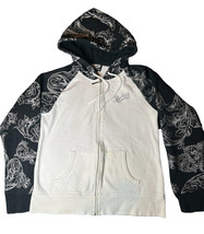 Avirex Women L Zip Up Hoodie Sweatshirt Silver Thread Embellished Size 3... - $41.89