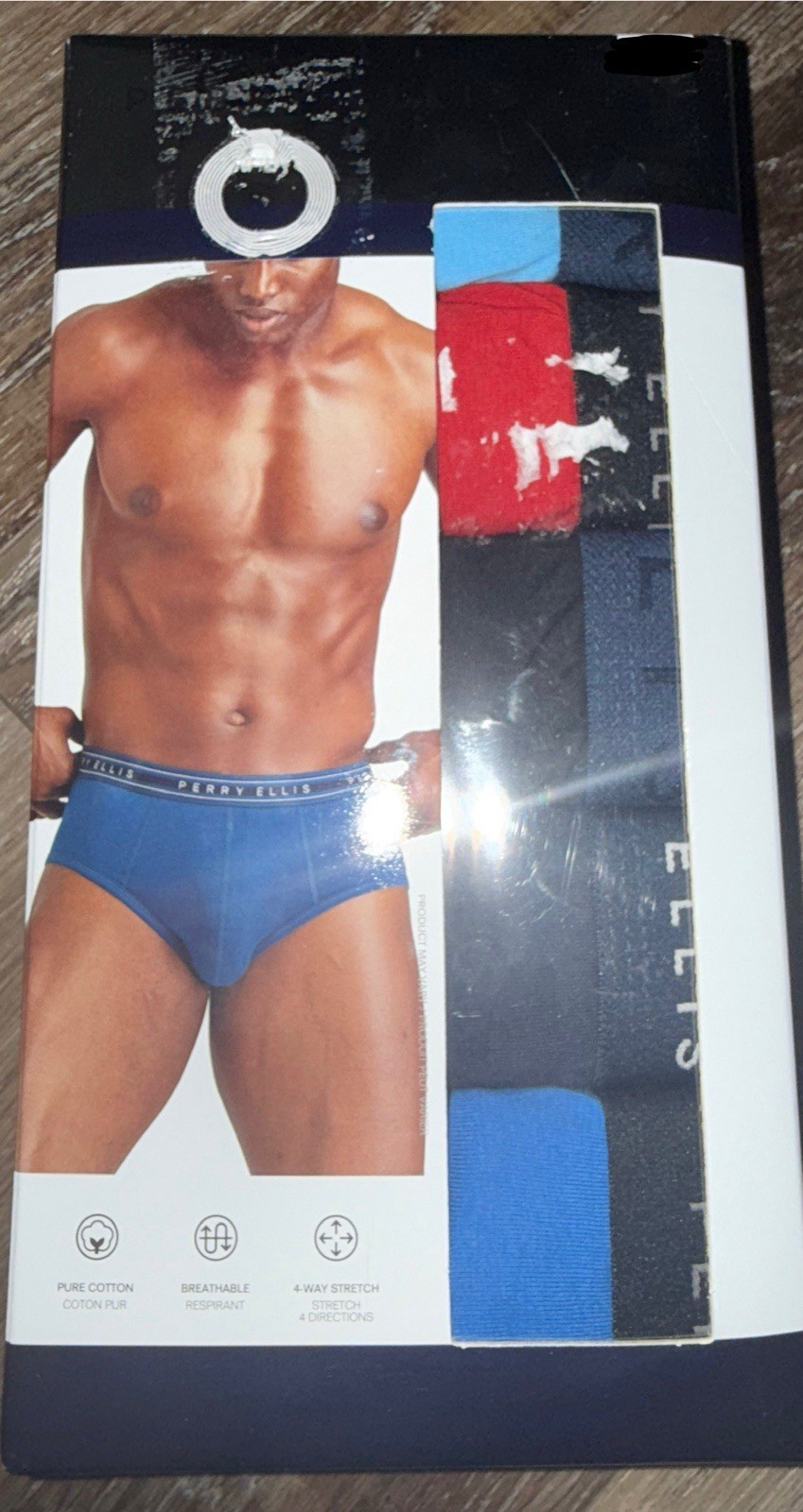 Perry Ellis ~ 5-Piece Mens Briefs Underwear Cotton Blend ~ L (36-38) - $28.70
