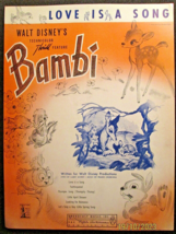 WALT DISNEY: (RARE VINTAGE SHEET MUSIC COLLECTION,1940,,S) BAMBI - £95.84 GBP