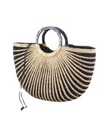 Straw Bag Tote Bag Handbag Semi-circle Rattan Straw Bag Hand-woven Handb... - £67.62 GBP