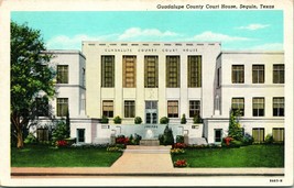 Vtg Linen Postcard - Guadalupe County Court House - Sequin, TX Texas Unused - £3.95 GBP