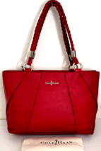 Cole Haan Adele Velvet Red Soft Pleated Leather Small Tote Bag Handbag Nwt! - £142.39 GBP