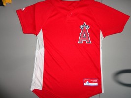 Majestic Los Angeles Angels Red Screen Polyester MLB Jersey Shirt Youth ... - $19.37