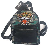 Ed Hardy Festival MINI Backpack Hand Bag Purse Camouflage Tiger Graphic 10&quot; x 8&quot; - £17.37 GBP