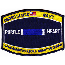 4.5&quot; Navy Combat Wounded Purple Heart Afghanistan Veteran Embroidered Patch - £23.44 GBP
