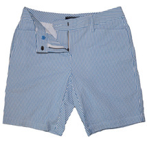 Lands End Women, Size 2 Petite, 10&quot; Inseam Seersucker Shorts, Pond Blue ... - $16.99