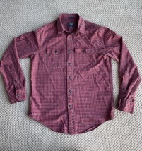 Abercrombie &amp; Fitch Mens Red Flannel Button Down Slim Plaid Soft Shirt S... - $20.57
