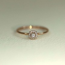 0.65CT Round Cut VVS1 Diamond Halo Wedding  Engagement Ring 14k Rose Gold Over  - £62.02 GBP