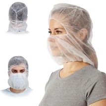 Disposable Polypropylene Hoods White One Size Hair Covers 1000 pcs - £131.60 GBP