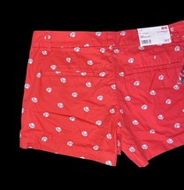 Uniqlo Women’s Chino Micro Shorts Size 4 Red Seashell Print NWT image 6