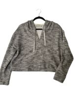 Anthropologie Saturday Sunday Womens Hoodie Rehearsal Cropped Gray Sparkle Sz L - £13.03 GBP