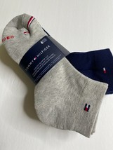 Tommy Hilfiger Women&#39;s Quarter Cut Socks 6 Pairs Navy Blue Gray Size 6-9.5 - £23.97 GBP