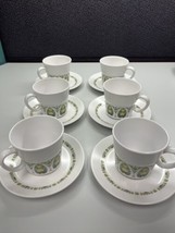 Set of 6 Noritake Progression China: Palos Verde Coffee Mugs/ Tea Cups &amp; Saucers - £18.79 GBP