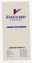 Vanguard Airlines Frequent Flyer Program Brochure 1980's - $13.86