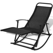 Garden Rocking Chair Steel and Textilene Black - £61.01 GBP