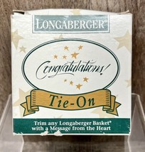 Longaberger &quot;Congratulations&quot; Ceramic Tie-On Basket Ornament - New in Box - £7.89 GBP