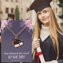 Graduation Gift Doctoral Hat Heart Necklace - $29.99