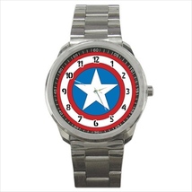 Watch Captain America Superhero Shield Symbol Cosplay Halloween - £19.54 GBP