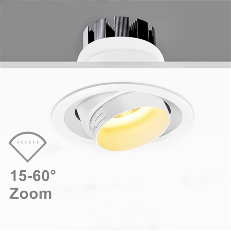 85-265Vac 3-30W 3,4,5 Inch LED recessed Lamp,Dimmable 15-60 Zomming Variable Foc - £139.91 GBP