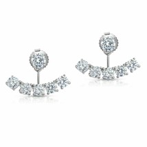 14K White Gold Plated 3Ct Cubic Zirconia Ear, Jacket ,Stud ,Cuff, Earrin... - $250.09