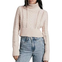 Rag &amp; Bone elizabeth wool cable turtleneck sweater in IVORY - size L - $235.62