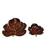 Carlton Ware Art Deco Leaf Dish Lot 2 Rouge Royal Red  Pottery Handpaint... - $51.42