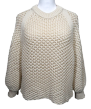 Apiece Apart Women&#39;s Medium Cream Chunky Open Knit Oversized Slouchy Swe... - £153.19 GBP