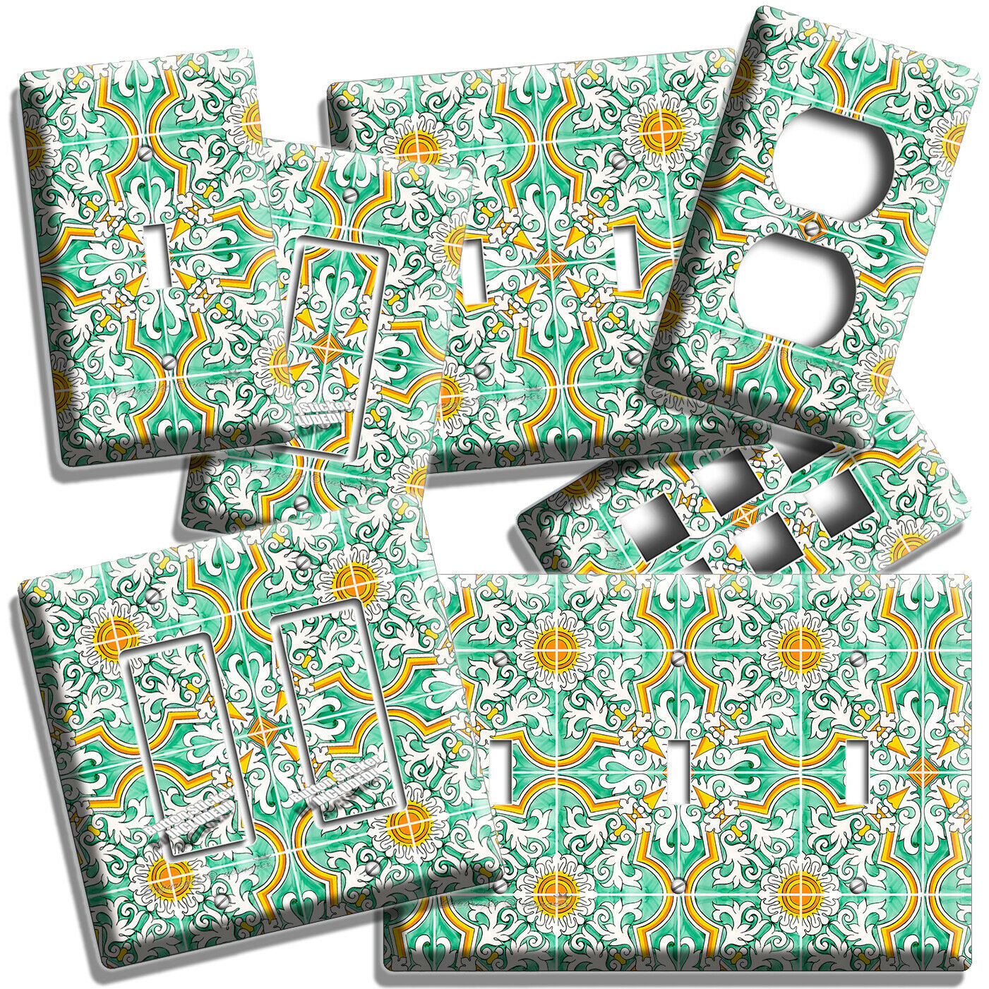 ITALIAN MAJOLICA TILES LOOK LIGHT SWITCH OUTLET PLATE KITCHEN ART BATHROOM DECOR