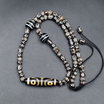 Collana con ciondolo vintage antica agata 4 occhielli perline Tibet Hima... - $2,271.04 MXN