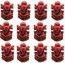 Religious Gift 12pc Wholesale Indian Red Coral Carved God Ganesh Statue Idol - £38.61 GBP