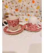 Staffordshire engravings tea cup and saucer/ set of two - $794.80 MXN