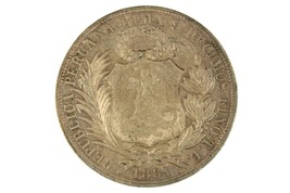 1894 Guatemala Peso 1/2 Real Counterstamped Peru Sol En Au Estado Km 224 - £153.72 GBP