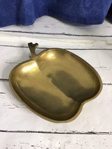 Vintage Brass Apple Coin Jewelry Tray Dish Trinket Tray - $12.58